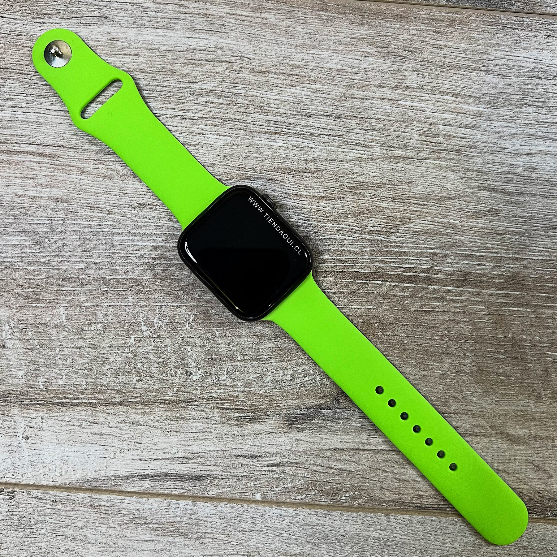 Correa silicona 42/44/45/49mm color: verde fluor