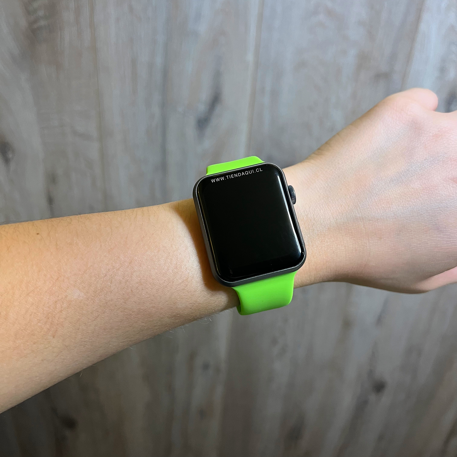 Correa silicona 42/44/45/49mm color: verde fluor