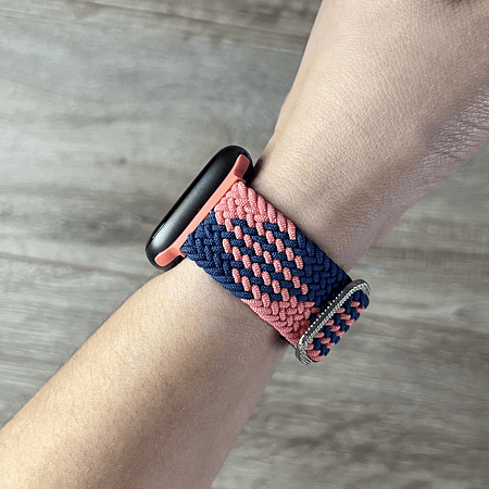 Correa trenzada elasticada Sololoop Ajustable 42/44/45/49mm color: rosa con azul