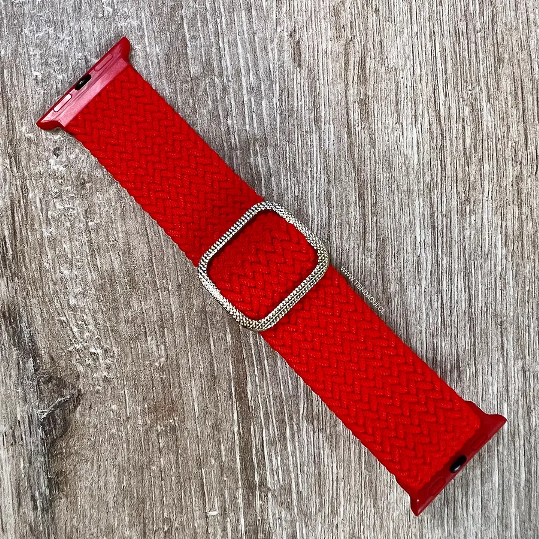 Correa trenzada elasticada Sololoop Ajustable 38/40/41mmcolor:rojo
