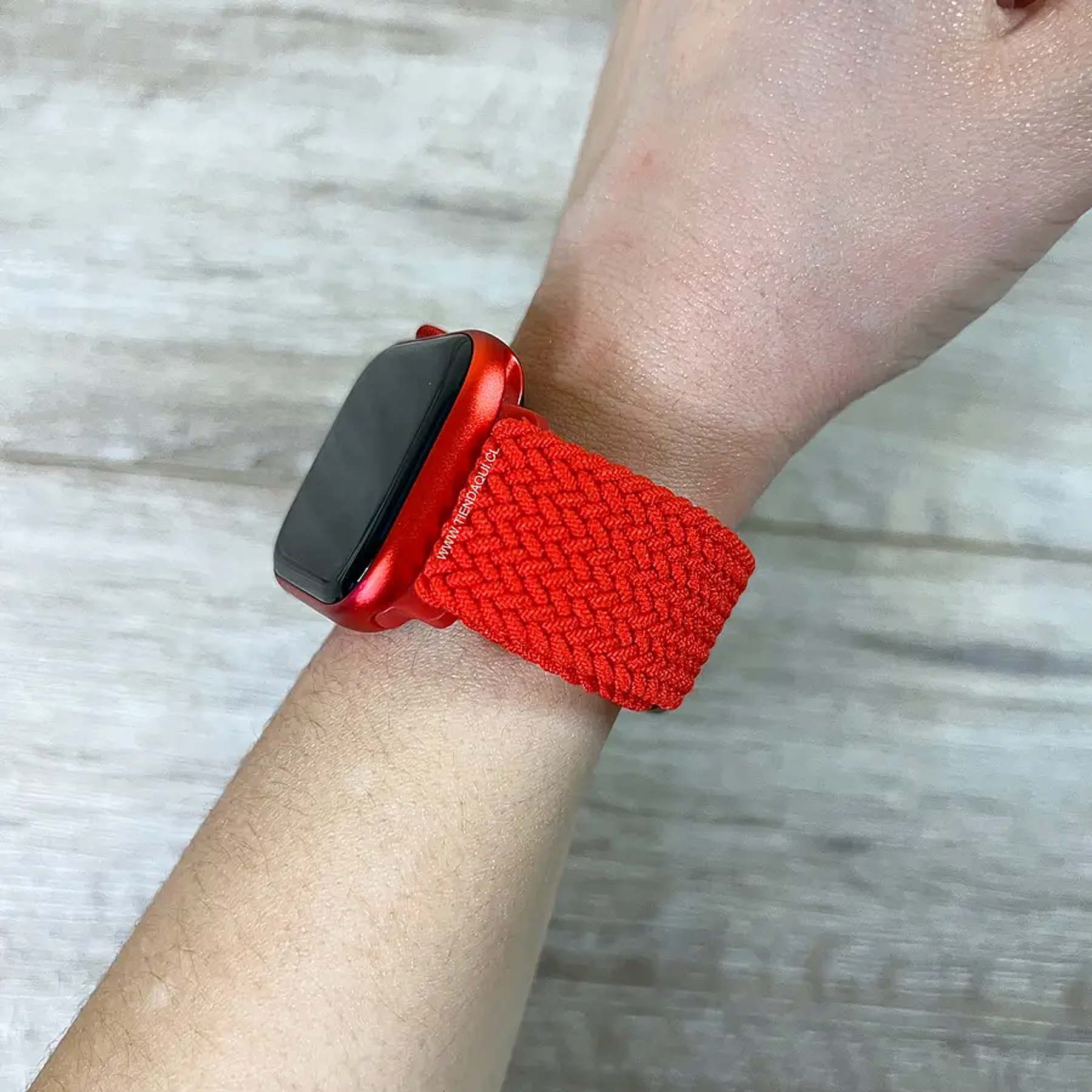 Correa trenzada elasticada Sololoop Ajustable 38/40/41mmcolor:rojo