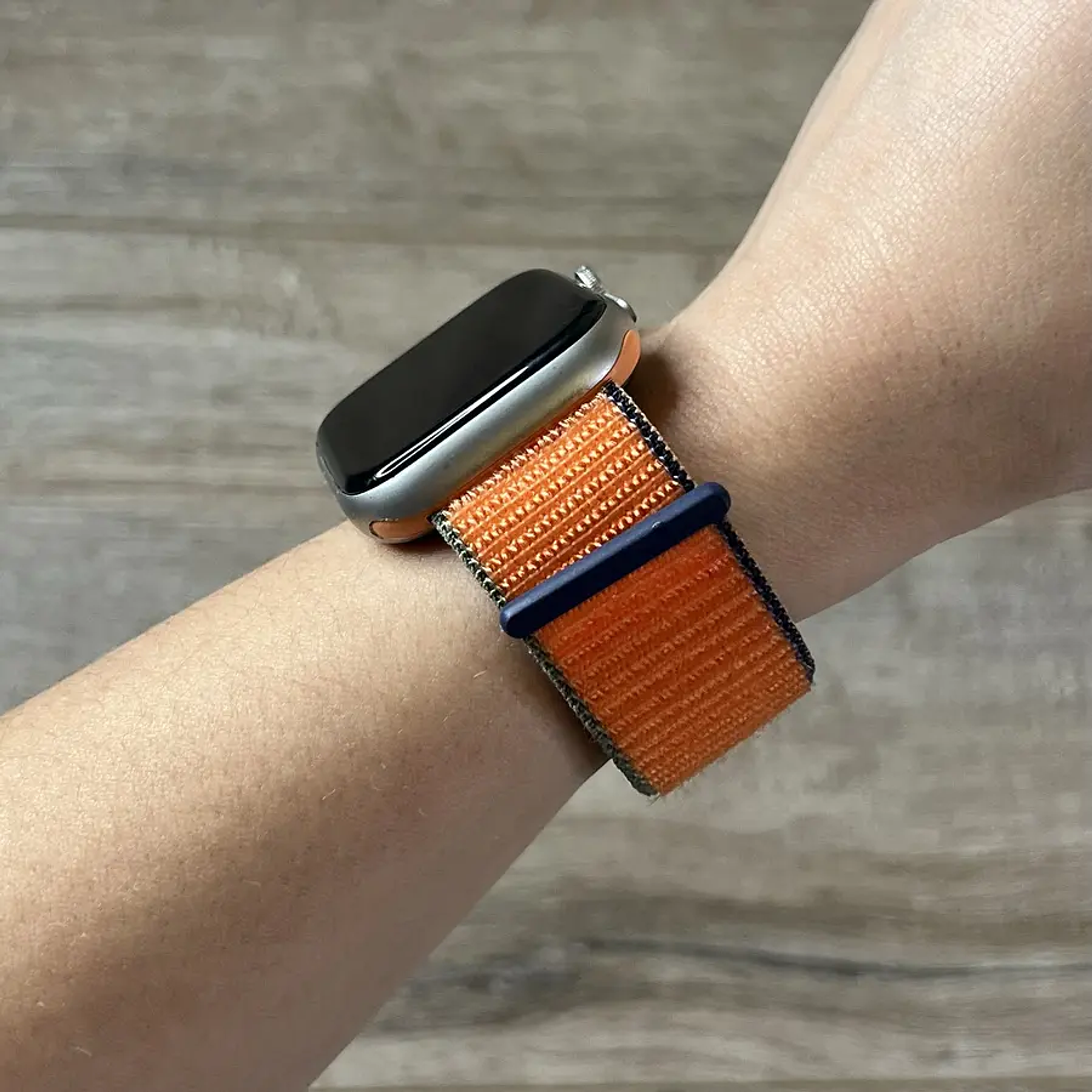 Correa velcro nailon color: naranja con bordes azul y verde (38/40/41mm)