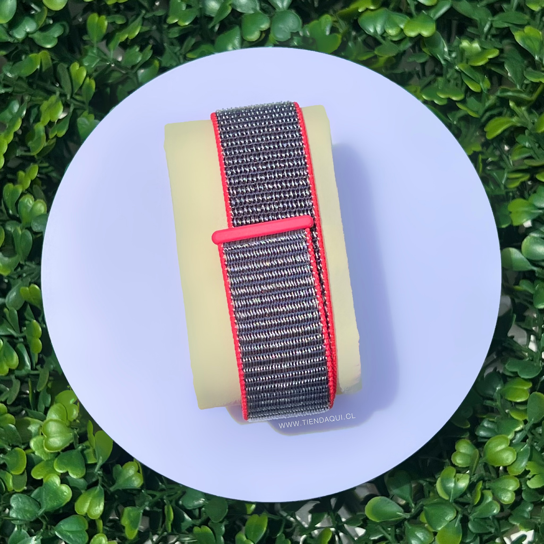 Correa velcro nailon color: gris con bordes rosas (38/40/41mm)