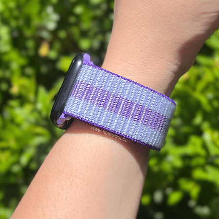 Correa velcro nailon color: lila multicolores (38/40/41mm)