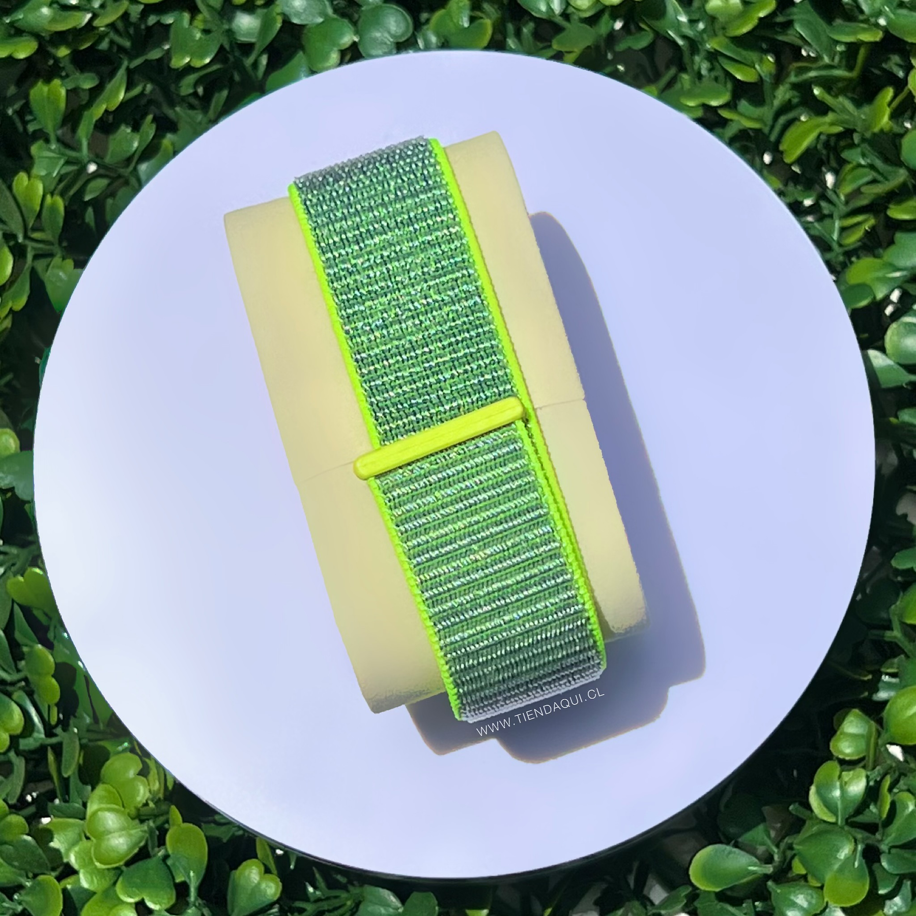 Correa velcro nailon color: gris con bordes verde flúor (38/40/41mm)