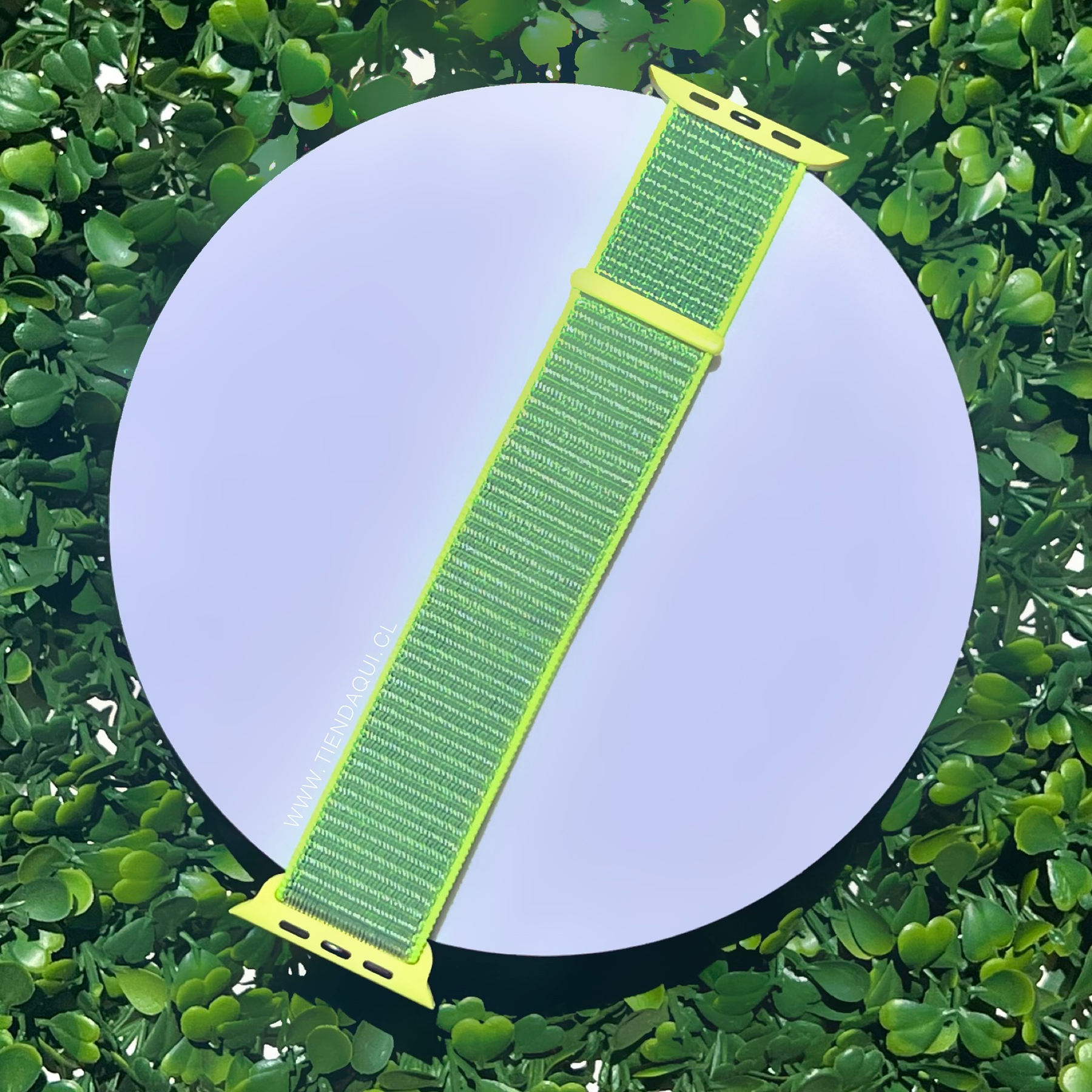 Correa velcro nailon color: gris con bordes verde flúor (38/40/41mm)