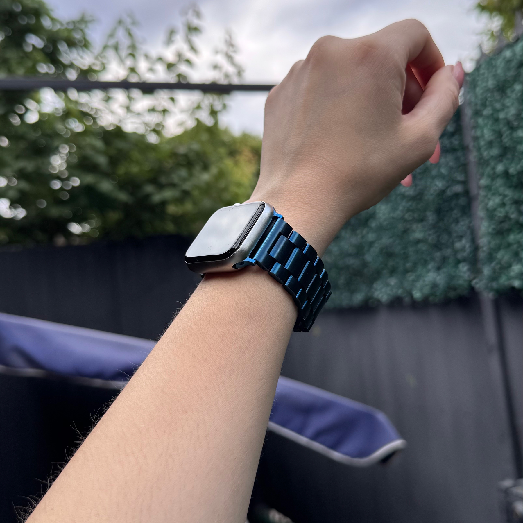 Correa eslabón smartwatch 38/40/41mm calidad premium  color: azul