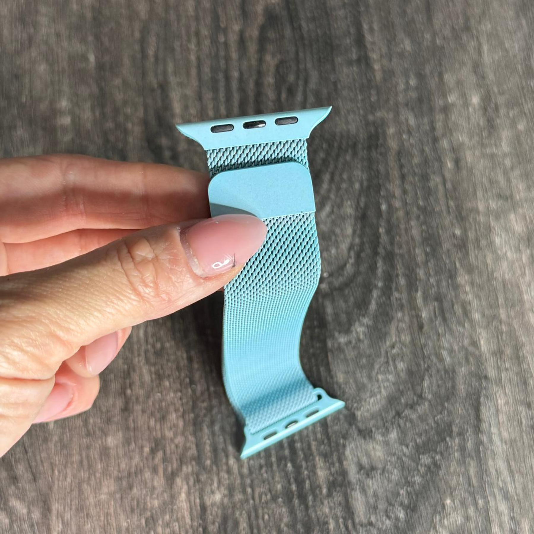 Correa metalizada color: celeste (42/44/45/47/49mm)