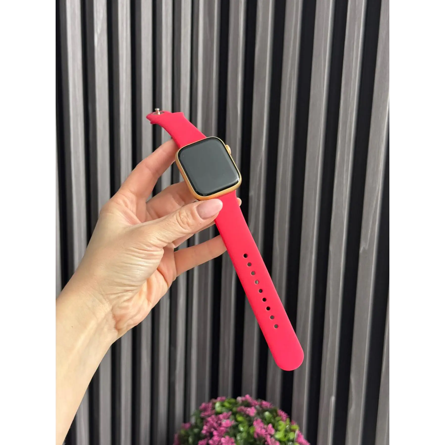 Correa silicona 38/40/41mm color: rojo fucsia