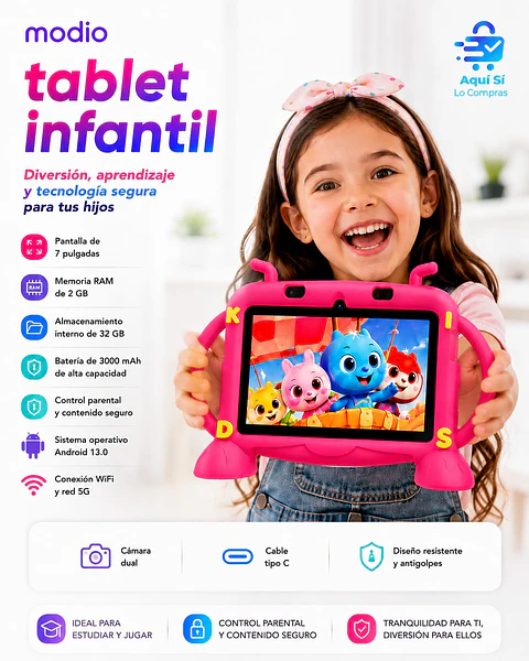 Tablet Infantil Modio M56