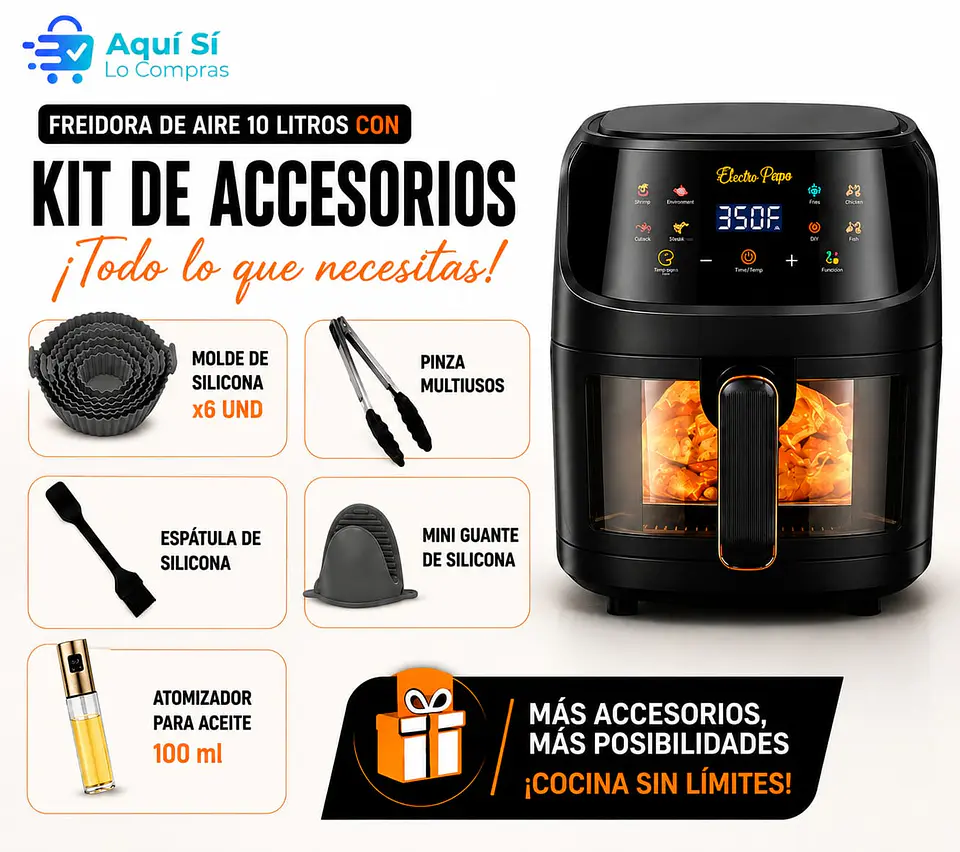 FREIDORA DE AIRE 10 LITROS SILVER CREST 1