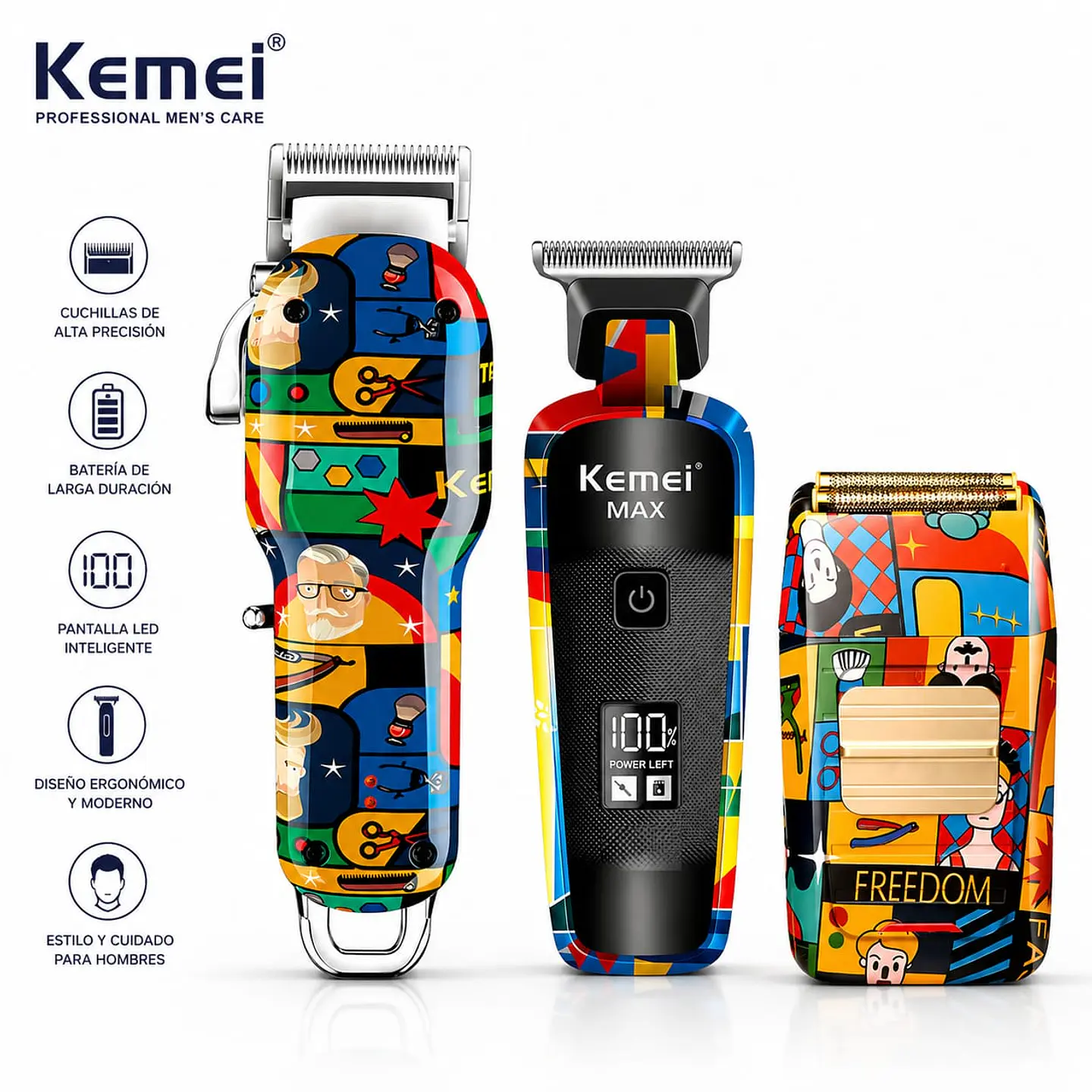 COMBO KEMEI DISEÑO 3 MÁQUINAS 1