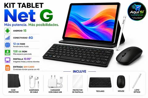 KIT TABLET NET G TECLADO-MOUSE-CASE-LÁPIZ