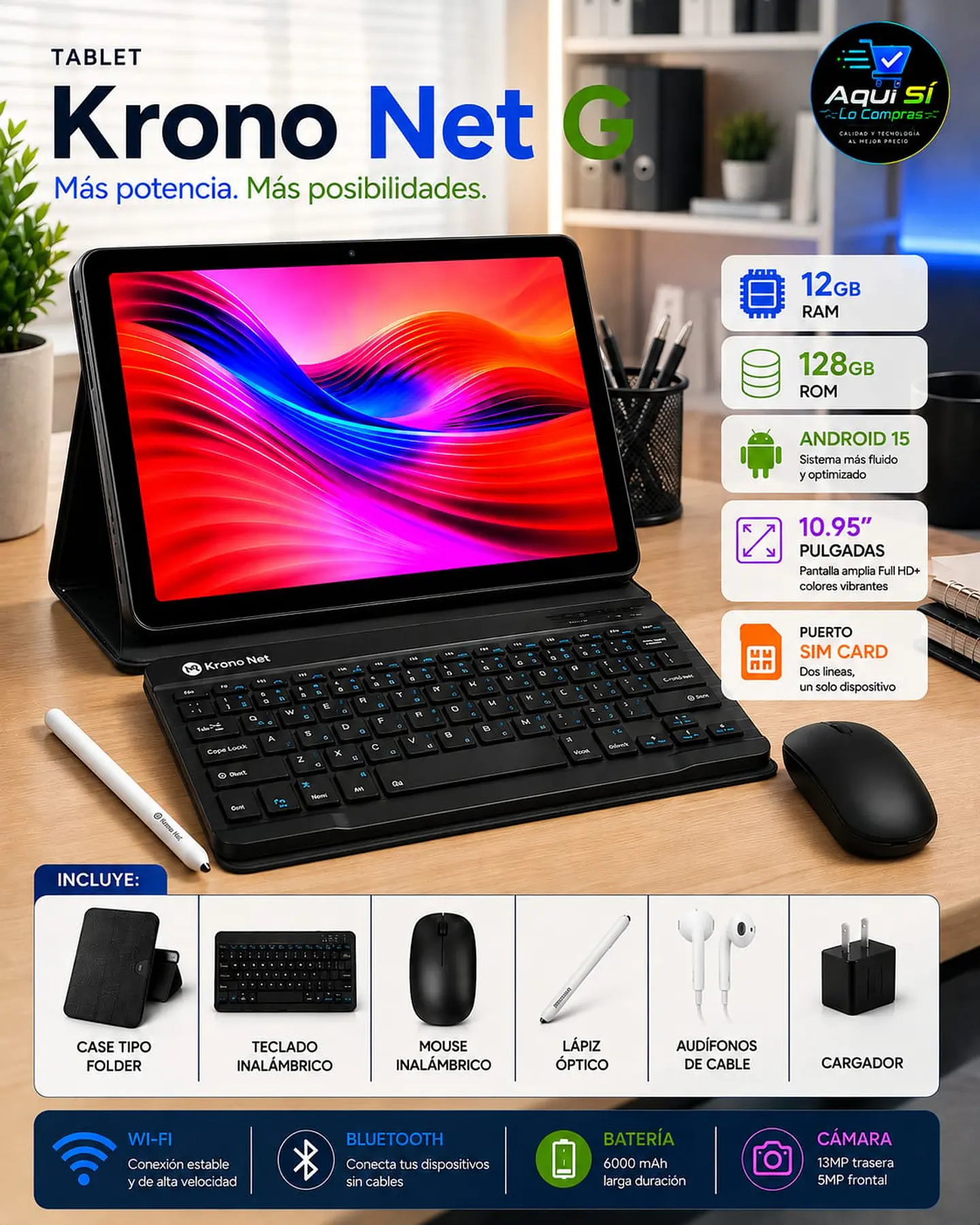 KIT TABLET NET G TECLADO-MOUSE-CASE-LÁPIZ 2
