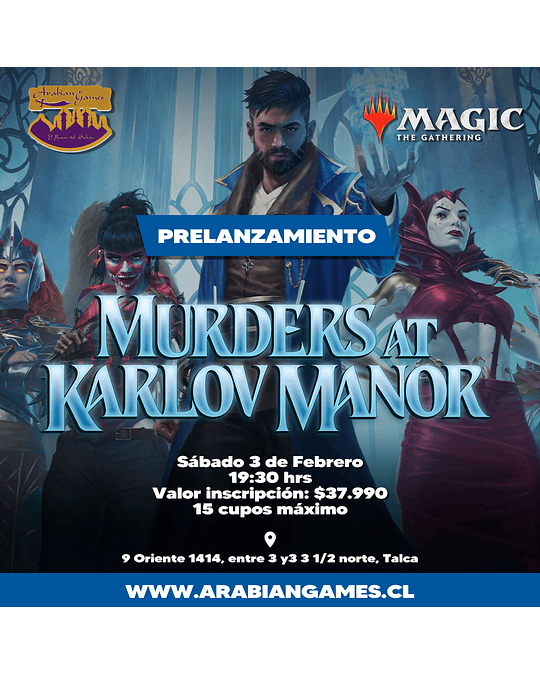 Pre Lanzamiento Murders at Karlov Manor - Talca Sábado 3 