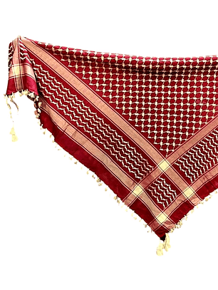 Kufiya Original burdeo 130 x 130 cm 