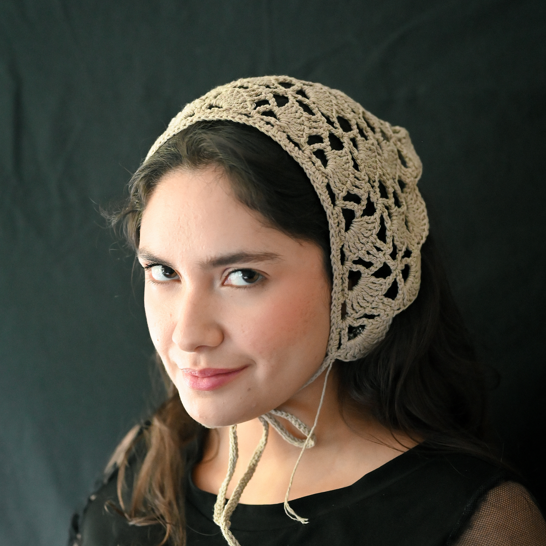 Bandana Lace Crochet Crudo  3