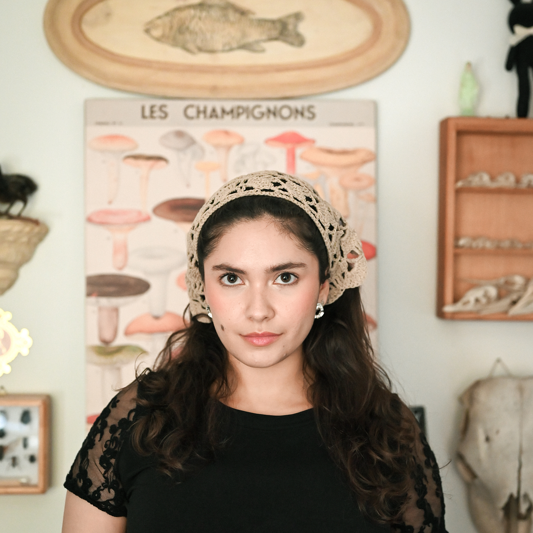 Bandana Lace Crochet Crudo  1