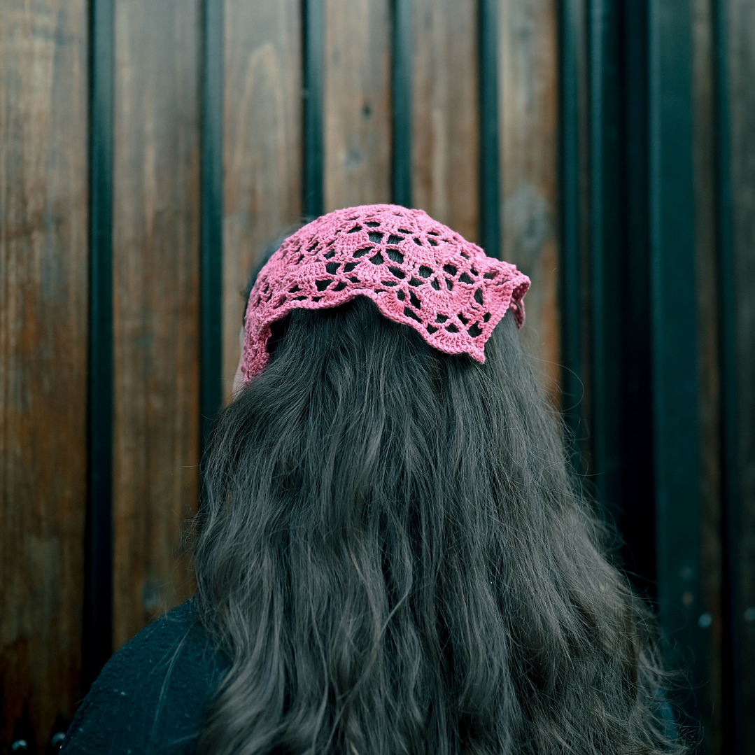 Bandana Lace Crochet Cherry 3