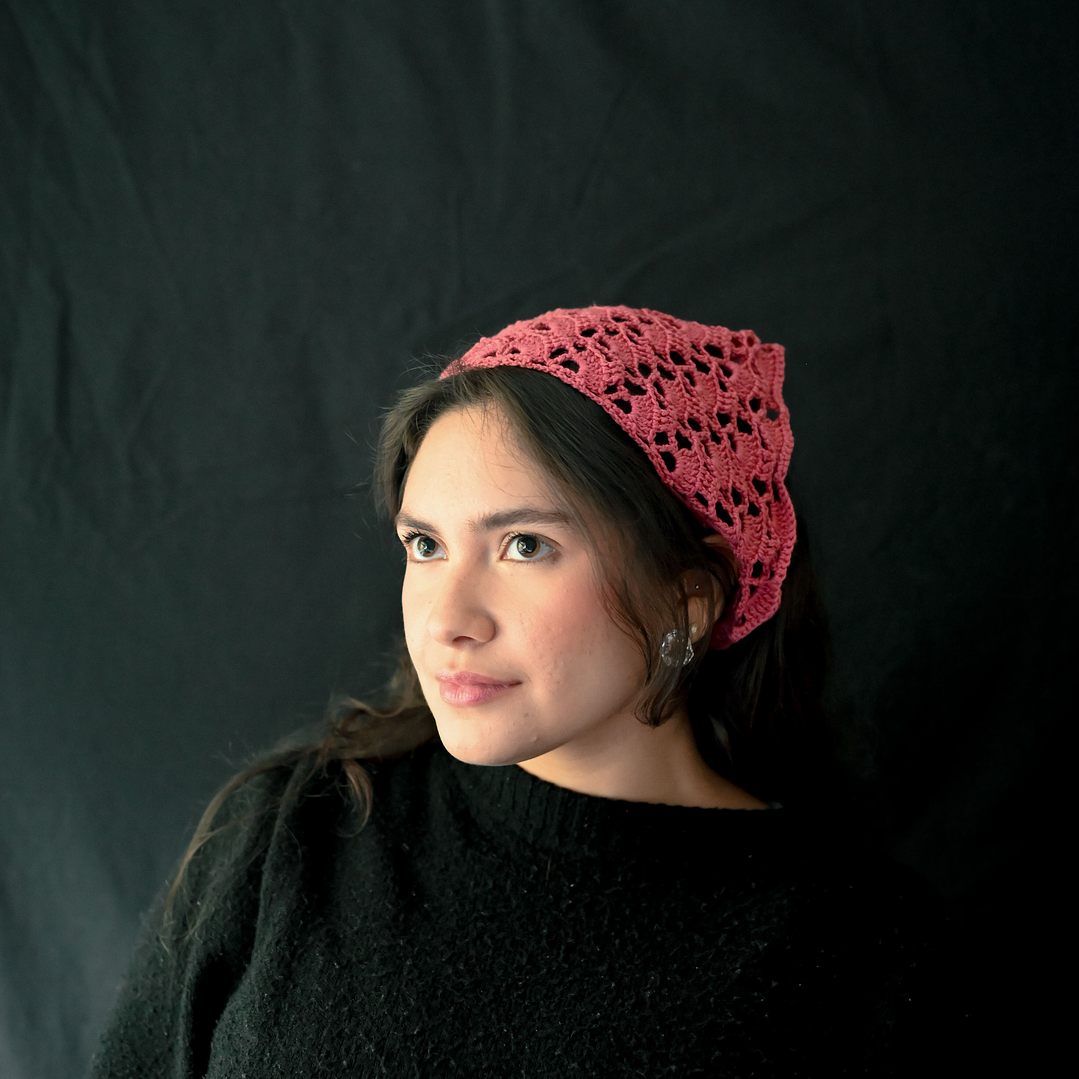 Bandana Lace Crochet Cherry 1