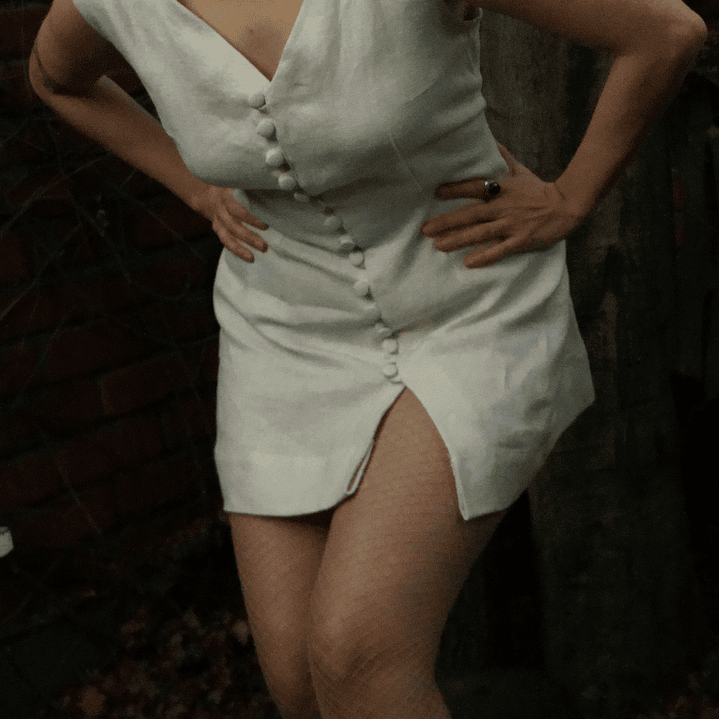 Vestido de Lino color Crudo 2