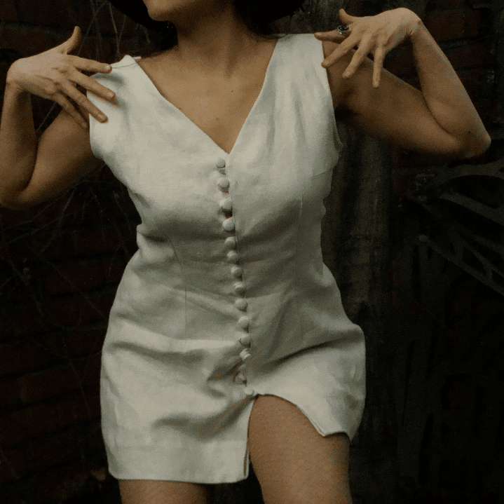 Vestido de Lino color Crudo 3