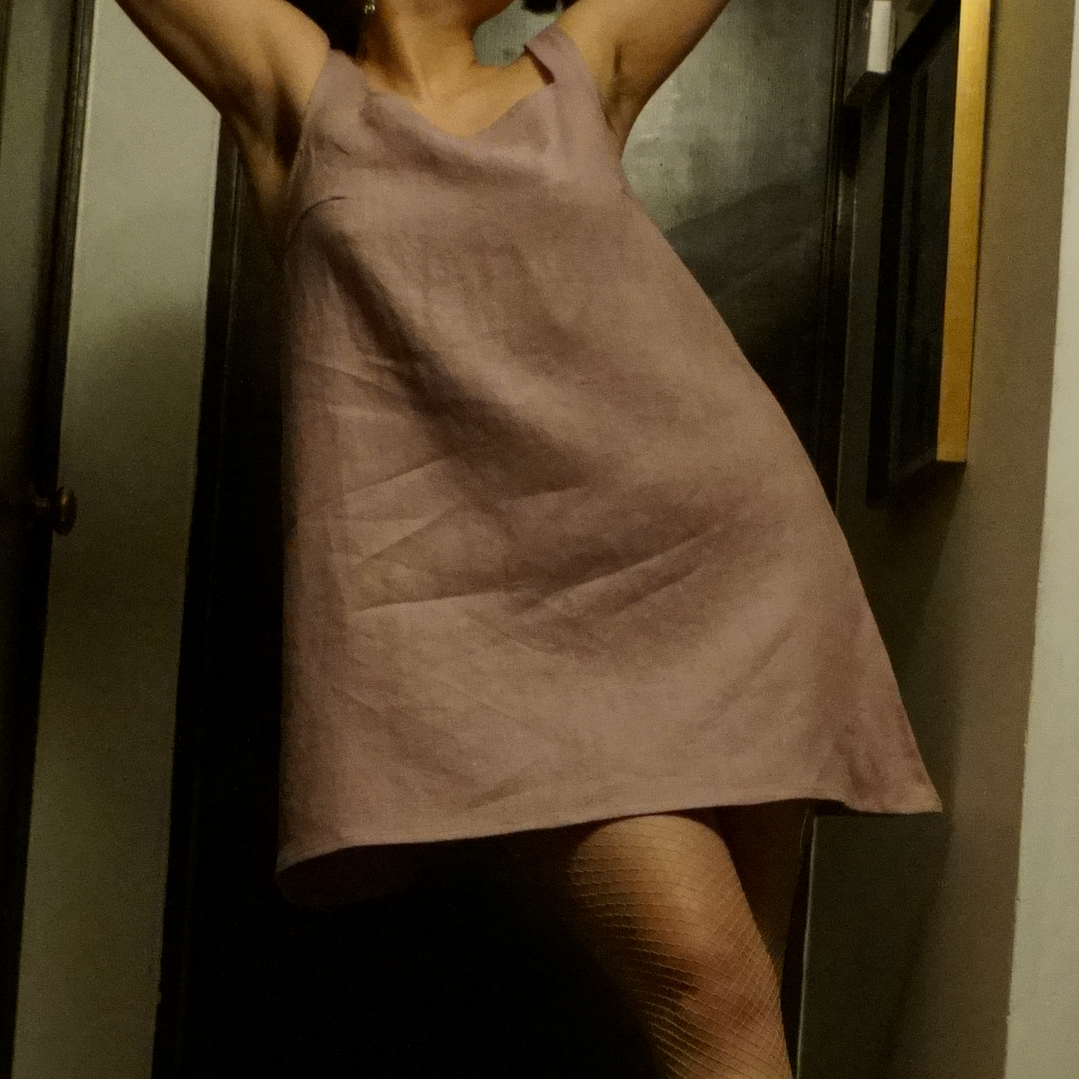 Vestido de Lino color Palo Rosa 3