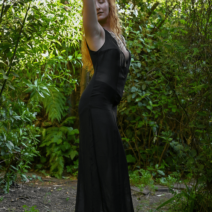 Vestido Gasa Negro  2