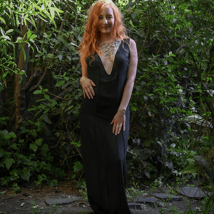 Vestido Gasa Negro  1