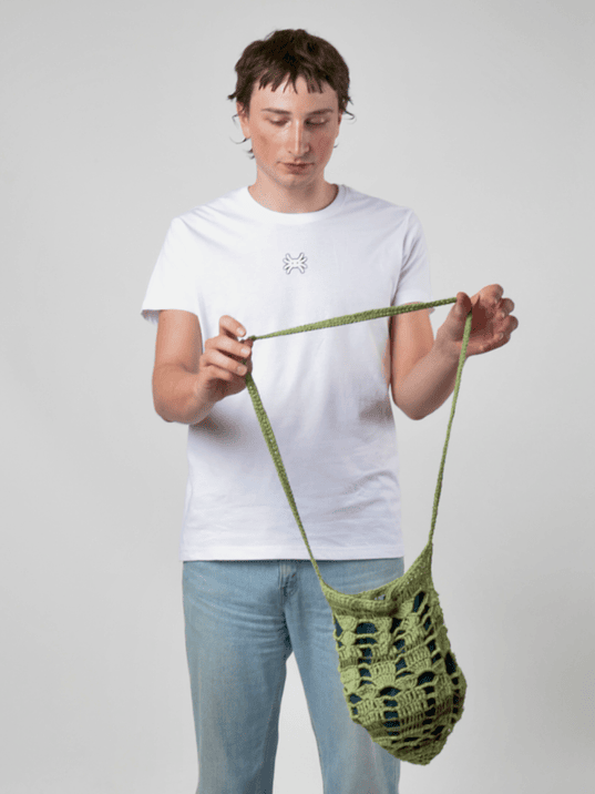 Crossbody Crochet Reticule Verde 3