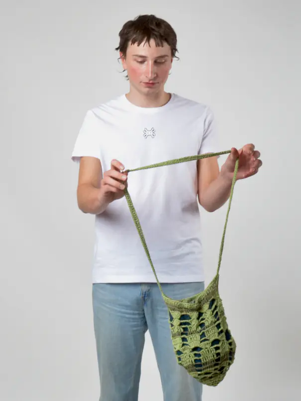 Crossbody Crochet Reticule Verde 3