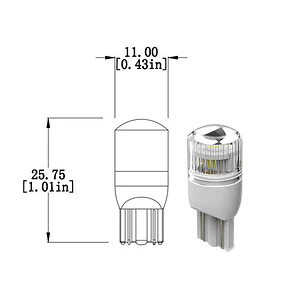 Par Ampolleta LED T10 6000K para Posición e Interior