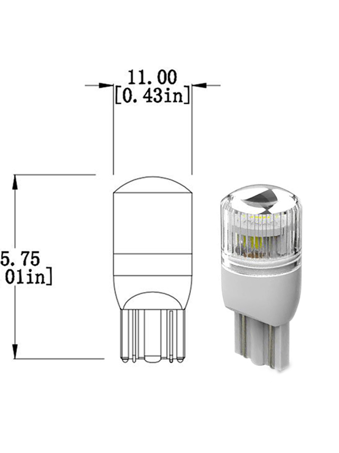 PAR AMPOLLETA LED T10 2