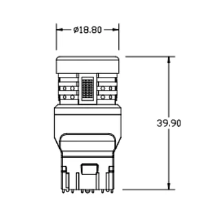 Par Ampolleta LED T20 6000K para Luz Dia y Retroceso