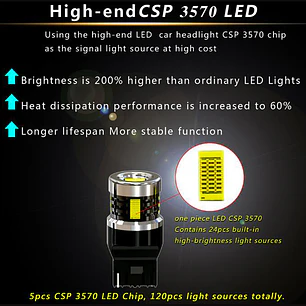 Par Ampolleta T20, Luz de Reversa, Luz Dia, 30W 1800LM Color 6000K