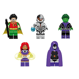Jovenes Titanes Set 5 Figuras Lego Compatibles