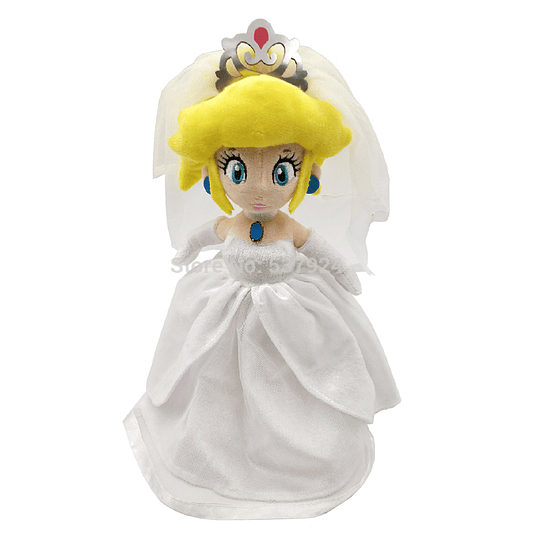 Mario Bros: Peluche Princesa Peach Vestido Blanco