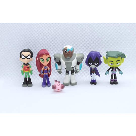 Jovenes Titanes Set de 6 Figuras 2.5 - 5.5 cm