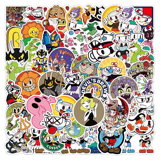 Cuphead Set de 50 Stickers