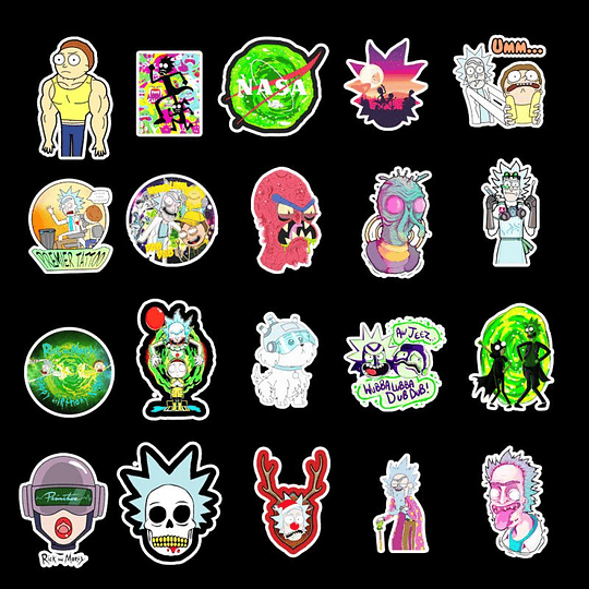 Rick y Morty Set de 50 Stickers