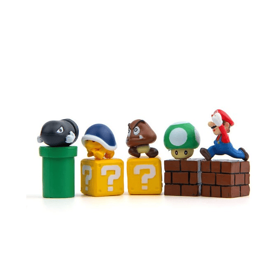 Mario Bros: Set 5 Figuras 1.3 - 2.5 cm
