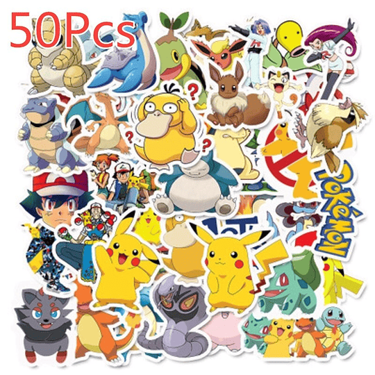 Pokémon Set de 50 Stickers (Modelo 1)