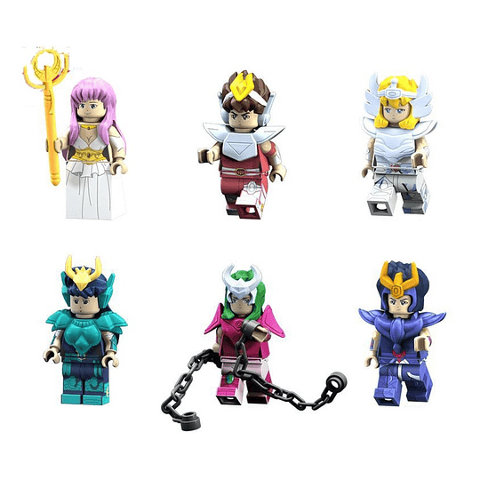 Caballeros de zodiaco Set 6 Figuras Legocompatibles