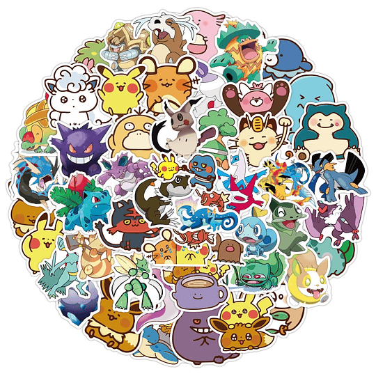 Pokémon Set de 50 Stickers (Modelo 2)