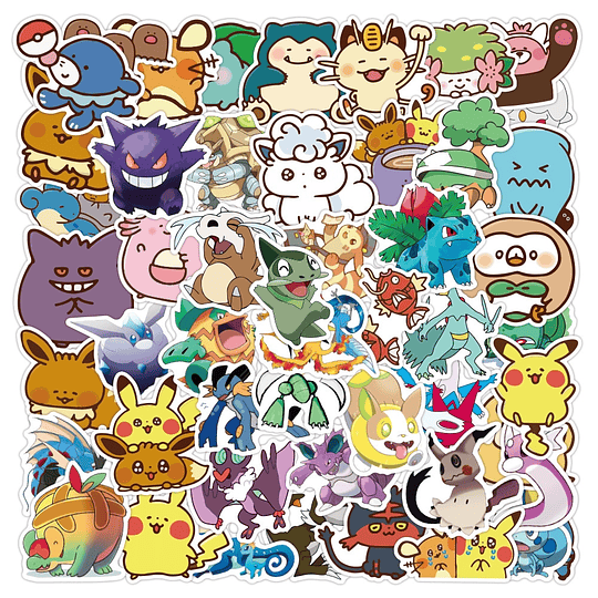 Pokémon Set de 50 Stickers (Modelo 2)