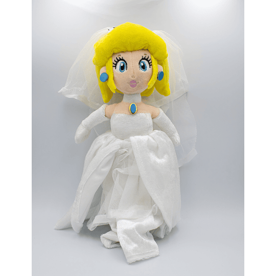 Mario Bros: Peluche Princesa Peach Vestido Blanco