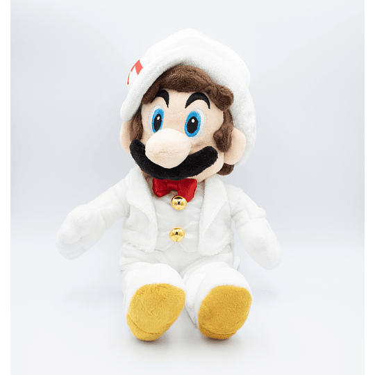 Mario Bros Peluche Mario Traje Blanco 28 cm