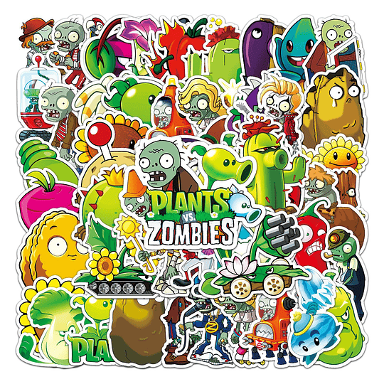 Plantas Vs Zombies Set de 50 Stickers