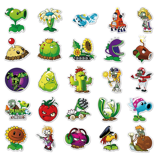 Plantas Vs Zombies Set de 50 Stickers