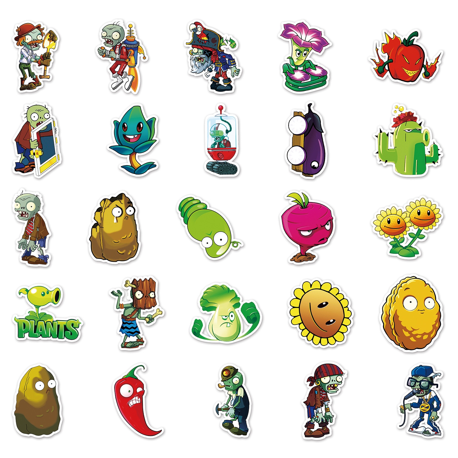 Plantas Vs Zombies Set de 50 Stickers